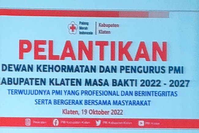 Pelantikan dewan kehormatan dan pengurus PMI