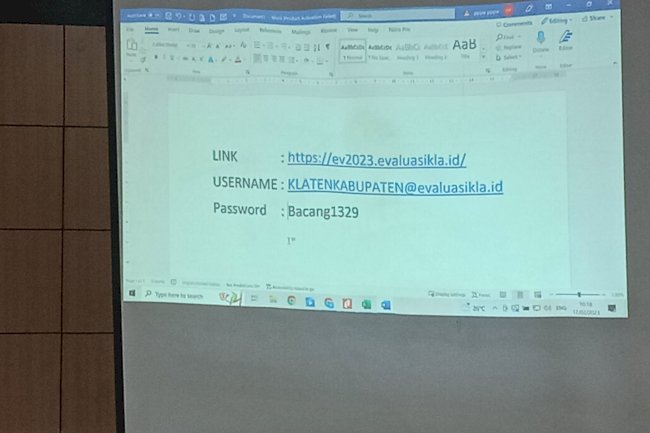 Rapat Dalam Rangka Pengisian Klaten Layak Anak tahun 2023