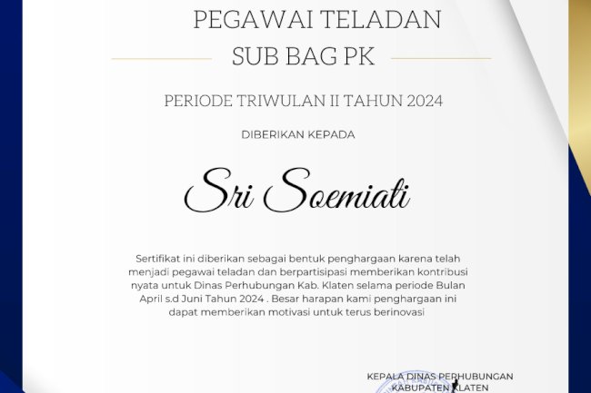 Pegawai Teladan Triwulan II Tahun 2024