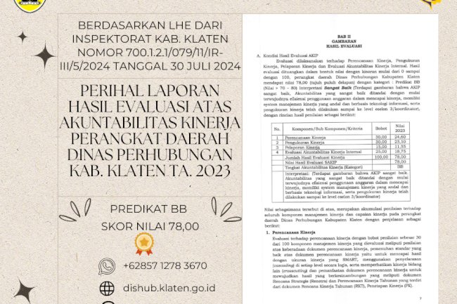 LHE AKIP Dishub Klaten Tahun Anggaran 2023