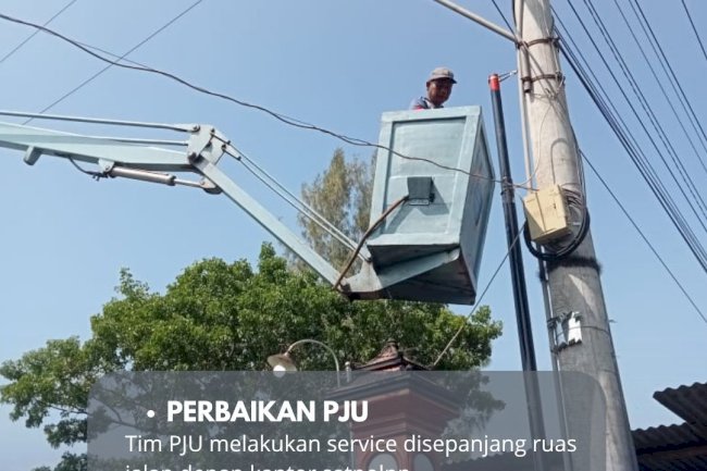 Perbaikan PJU di beberapa titik ruas Jalan Sajen-Cawas.