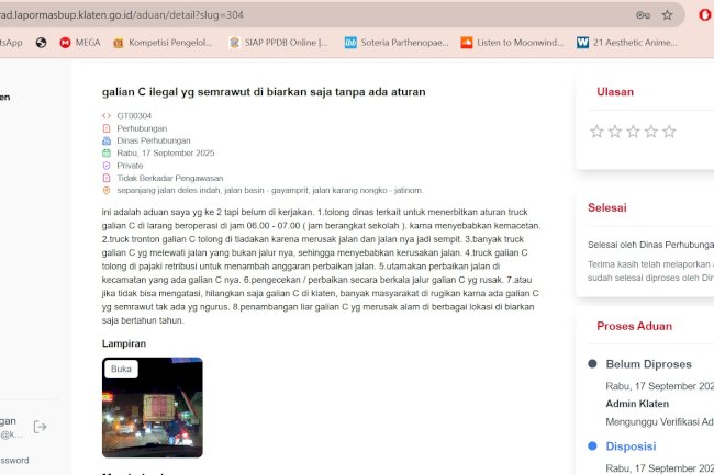Dishub Klaten Tindaklanjuti Aduan Komprehensif Penertiban Truk Galian C Melalui LaporMasBup