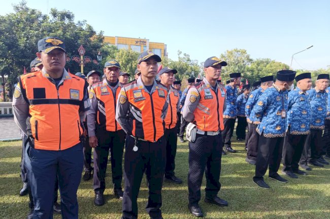 Tim Dishub Klaten Semangat Ikuti Upacara Hari Kesaktian Pancasila di Halaman Pemkab Klaten
