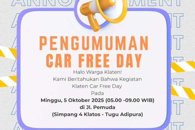 “Pagi Ceria Tanpa Motor: Yuk Meriahkan Car Free Day Klaten 5 Oktober 2025!”