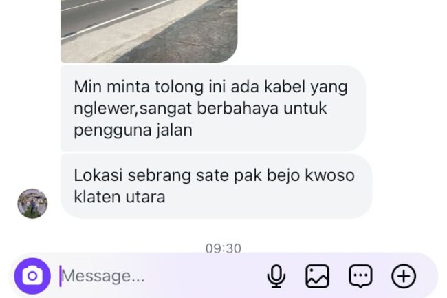 Respon Kilat! 24 Jam Aduan Medsos, Kabel PJU Lepas di Klaten Utara Langsung Diperbaiki