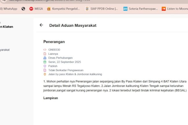 Terang Lagi! Dishub Klaten Perbaiki 4 Titik Lampu Hibah BPTD di Jalur Clasis–Krapyak