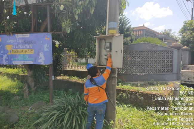 Tembus Cahaya! Tim PJU Dishub Klaten Buka Jalur Lampu Terkepung Ranting di Bugisan