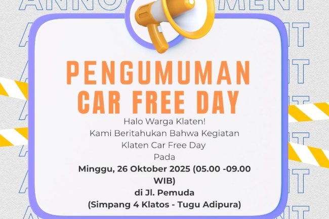 Klaten Car Free Day: Jalan Pemuda Menjadi Milik Bersama Minggu Depan