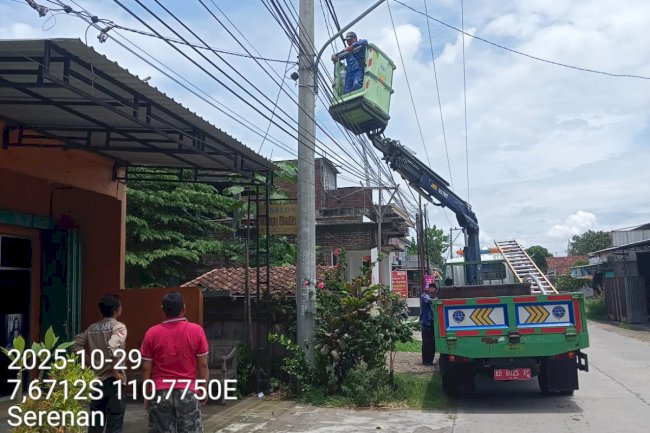 Terang Maksimal! Dishub Klaten Perbarui Seluruh Lampu Penerangan Jalan di Ruas Serenan