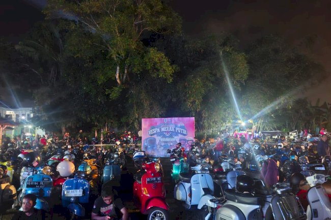 Acara Vespa Merah Putih Vol. 2 Pukau Penggemar Scooter Klasik, Dishub Klaten Turut Ramaikan Semangat Nasionalisme