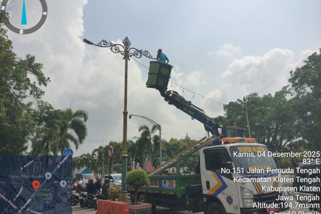 Pojok Alun-alun Klaten Kini Bersinar Maksimal dengan Lampu LED Canggih