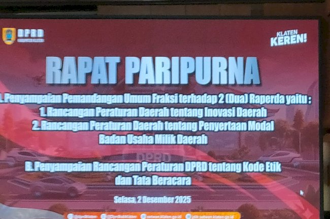 Dishub Klaten Hadir di Rapat Paripurna DPRD, Respons Pembukaan Rancangan Undang-Undang dan Surat Masuk Disiapkan