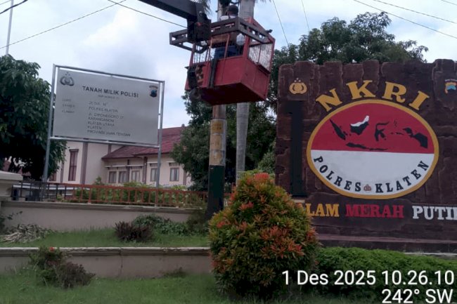 Sirkuit Terang Polres Klaten, Tim PJU Ganti Kabel Sistem Penerangan dengan Presisi Tinggi