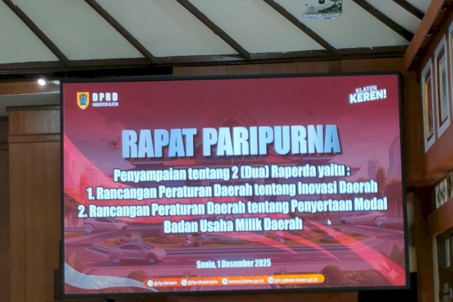 Mewakili Dinas, Sekretaris Dishub Klaten Hadiri Rapat Paripurna DPRD Bahas Inovasi Daerah