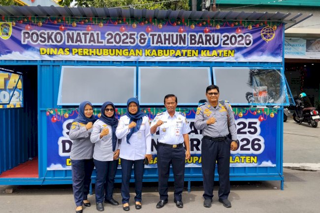 Trio Pimpinan Dishub Monitoring 4 Posko Nataru 31 Desember 2025 di Klaten