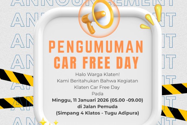 Car Free Day Klaten 11 Januari 2026 - Jalan Pemuda Bebas Kendaraan