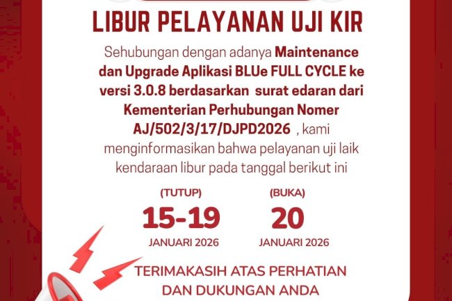 Pemberitahuan Penting: Libur Pelayanan Uji KIR 15-19 Januari 2026 | Dinas Perhubungan Klaten