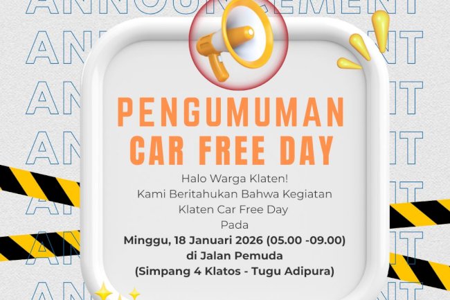 Dinas Perhubungan Kabupaten Klaten Selenggarakan Klaten Car Free Day (CFD) untuk Jaga Kesehatan dan Dukung UMKM Lokal
