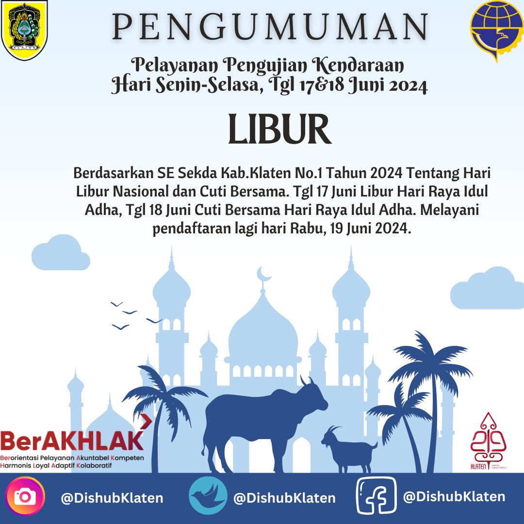 Libur Idul Adha - Kabupaten Klaten