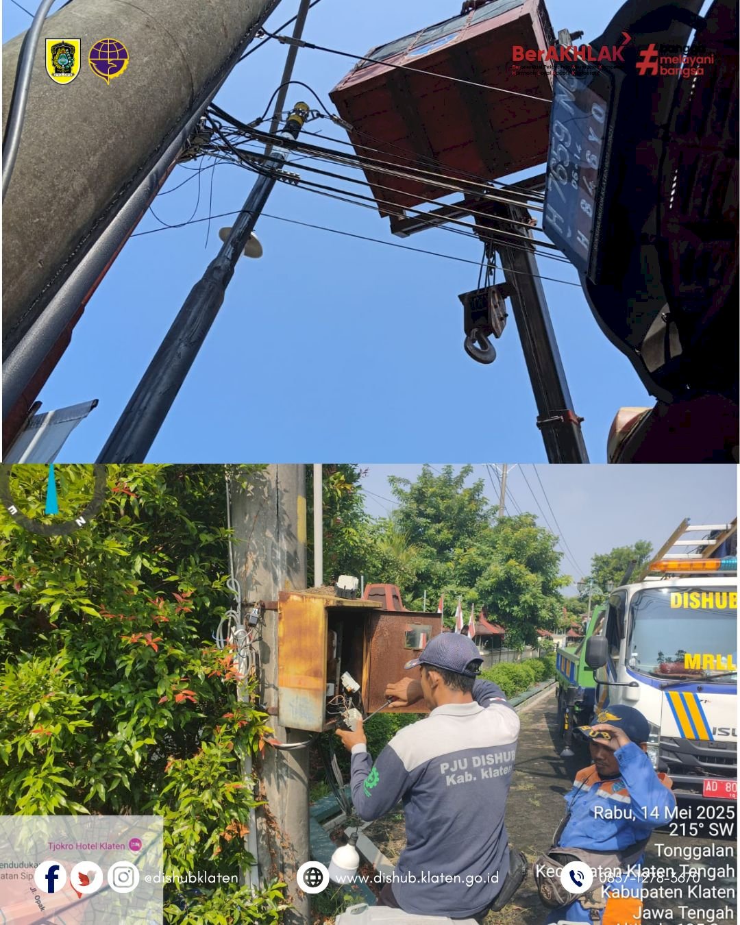 Perbaikan PJU di beberapa titik ruas Jalan Sajen-Cawas.