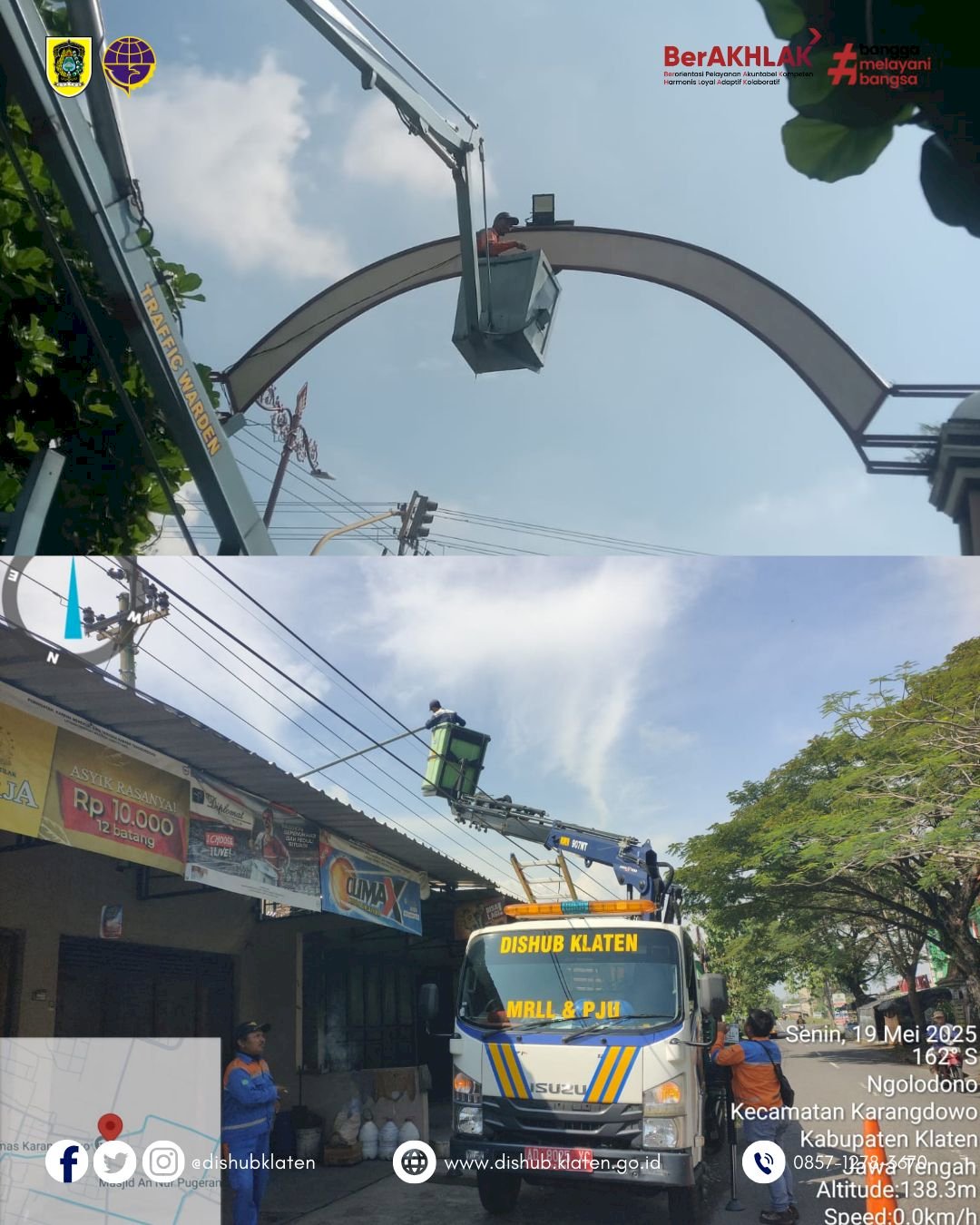Dishub Klaten Perbaiki PJU di Karangdowo dan GOR Gelarsena