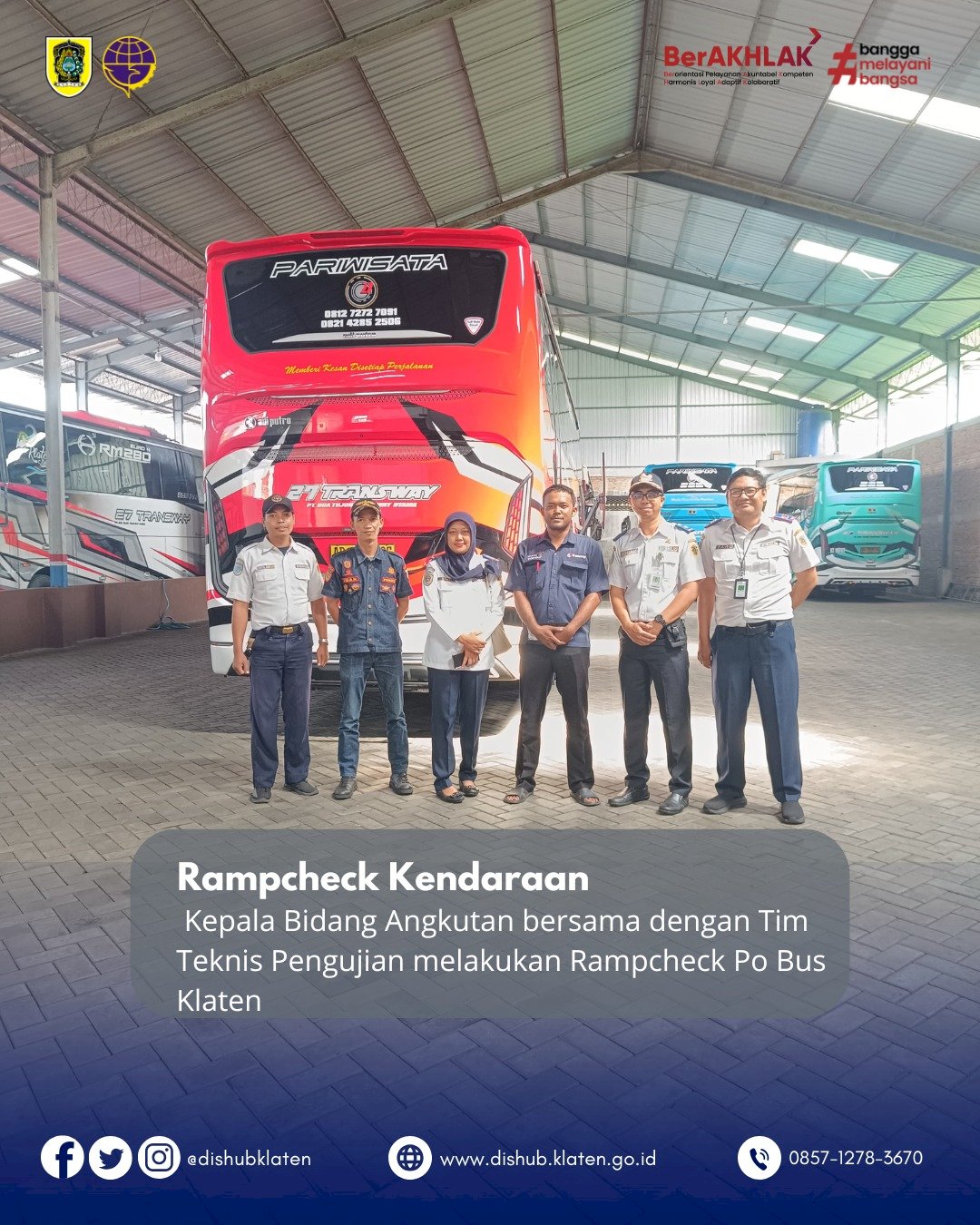 Dishub Klaten Lakukan Rampcheck Angkutan Dan Sosialisasi Keselamatan Untuk Persiapan Libur Sekolah