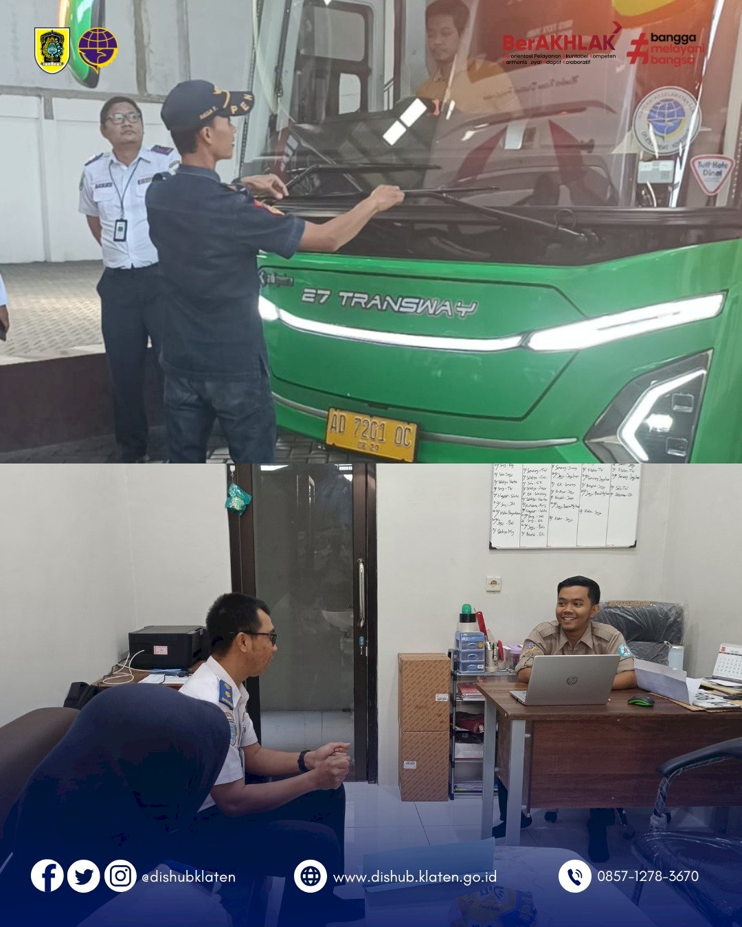 Dishub Klaten Lakukan Rampcheck Angkutan Dan Sosialisasi Keselamatan Untuk Persiapan Libur Sekolah