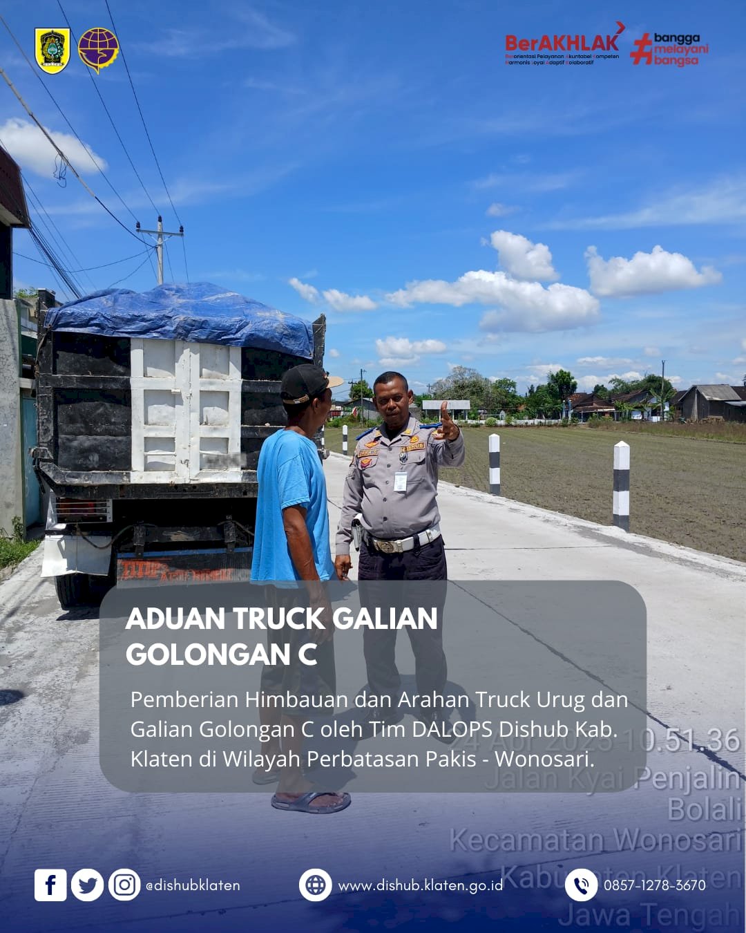 Dinas Perhubungan Kabupaten Klaten Tindaklanjuti Aduan Truk Golongan C