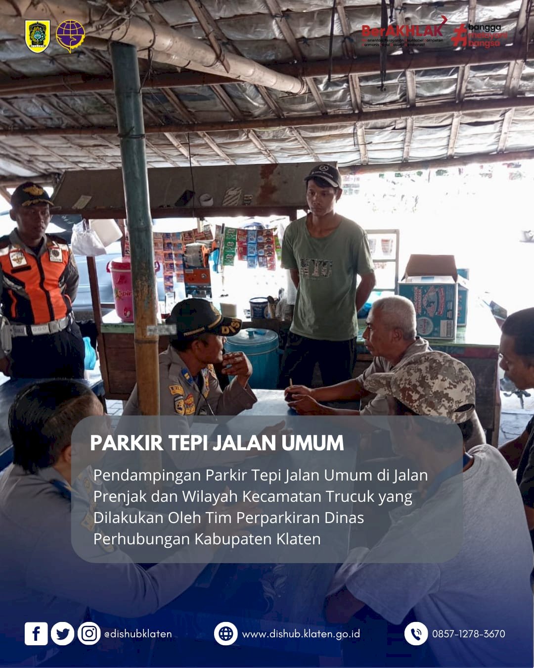 Dinas Perhubungan Kabupaten Klaten Gelar Pendampingan Parkir Tepi Jalan Umum