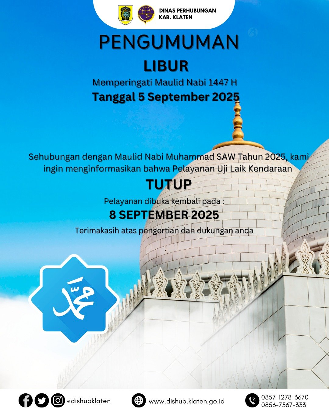 Pengumuman Libur Maulid Nabi