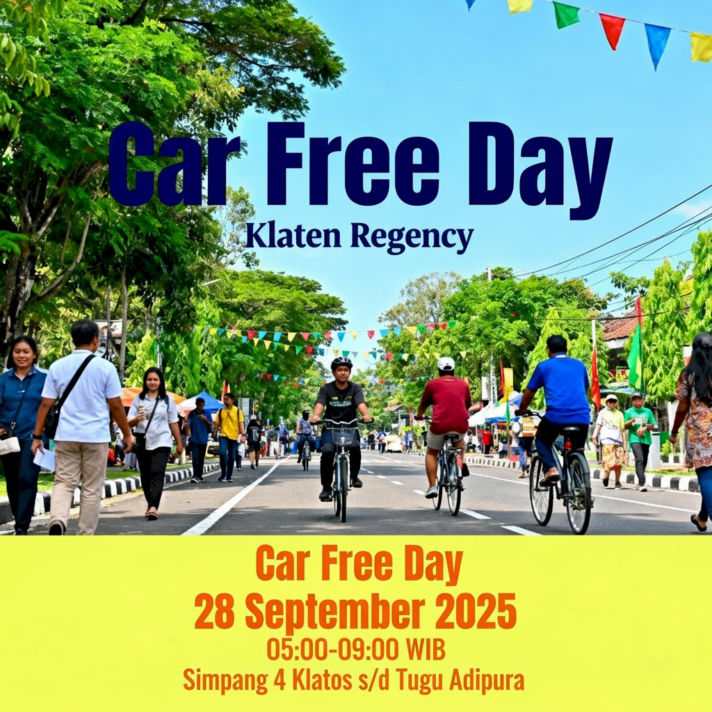 Siap-Siap! Klaten Gelar Car Free Day Spektakuler di Simpang 4 Klatos - Tugu Adipura