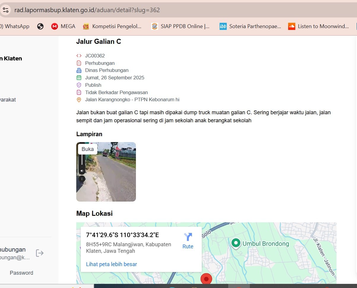 Penertiban Truk Golongan C di Kebonarum, Respons Cepat Aduan Lapormasbup