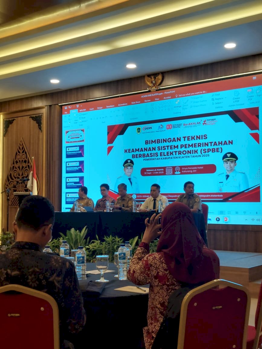 Bimbingan Teknis Keamanan SPBE Kabupaten Klaten Tingkatkan Kapasitas CSIRT dan Prakom Kabupaten Klaten