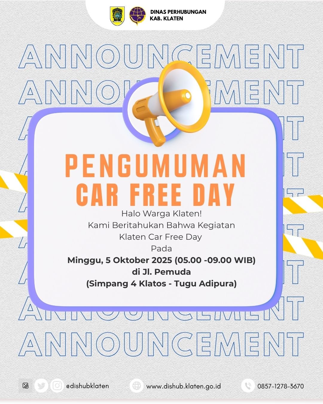 “Pagi Ceria Tanpa Motor: Yuk Meriahkan Car Free Day Klaten 5 Oktober 2025!”