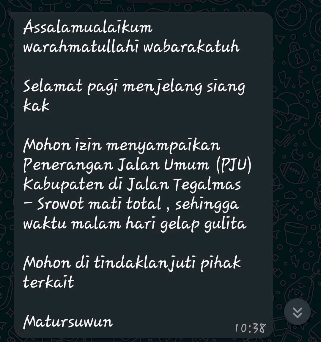 Lampu Jalan di Tegalmas-Srowot Hidup Terang! Dinas Perhubungan Respons Cepat Perbaikan PJU dan Jaringan Kabel Bawah Tanah