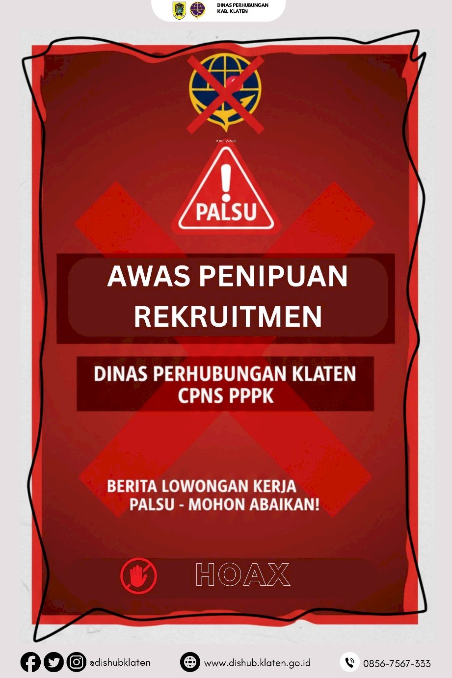 Waspadai Hoaks Lowongan Kerja di Dinas Perhubungan Klaten! Hanya BKPSDM yang Berwenang Resmi