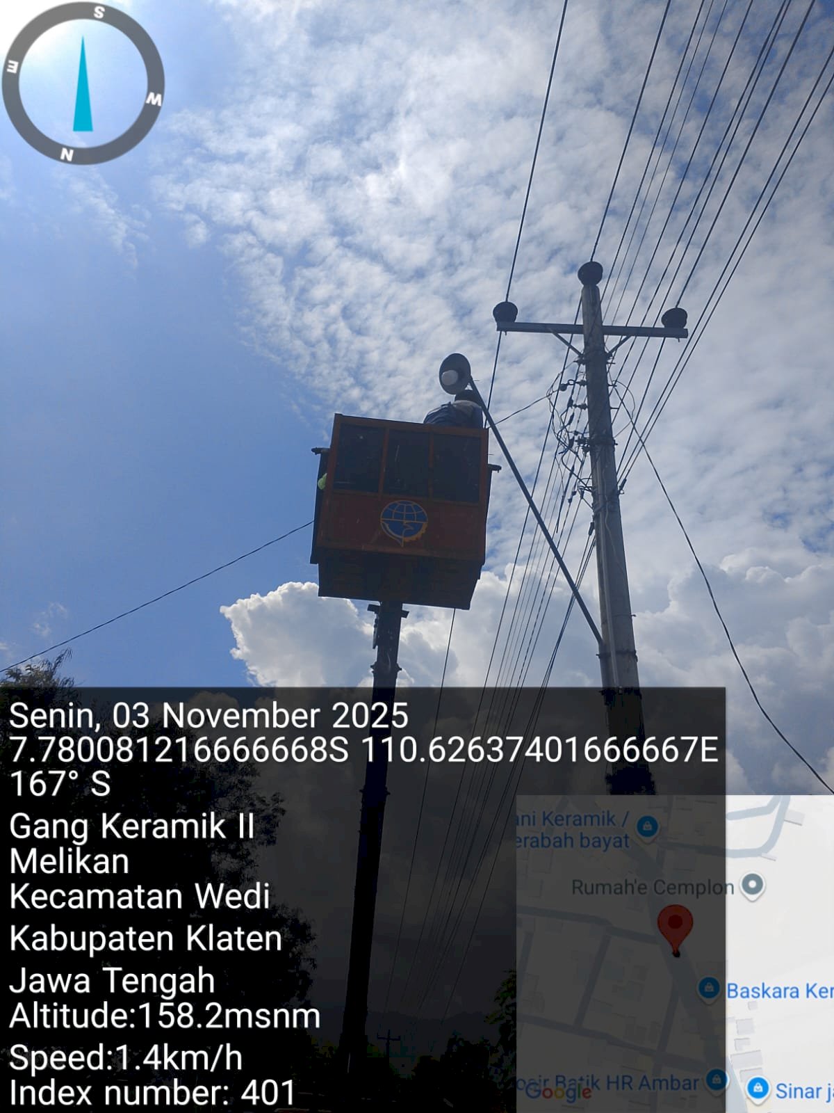 Lampu Tanjakan Melikan Wedi Terang Maksimal! Dishub Klaten Ganti dengan Fitting E27 & LED 40W