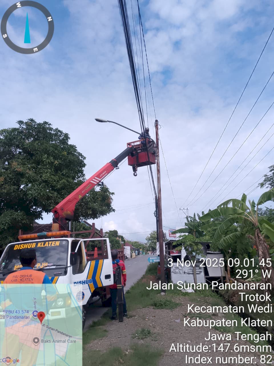 Lampu Tanjakan Melikan Wedi Terang Maksimal! Dishub Klaten Ganti dengan Fitting E27 & LED 40W