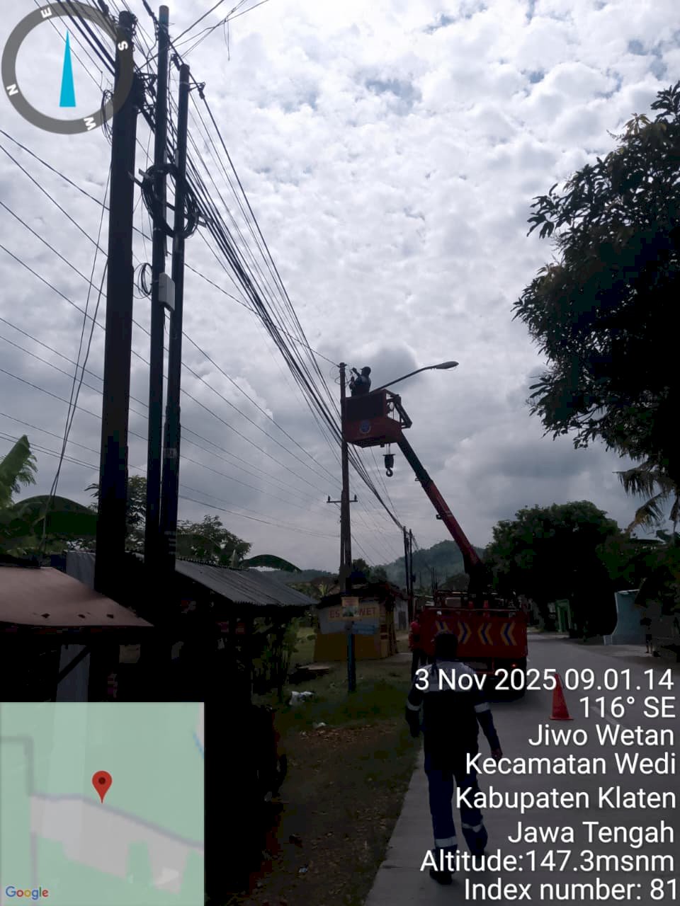 Lampu Tanjakan Melikan Wedi Terang Maksimal! Dishub Klaten Ganti dengan Fitting E27 & LED 40W