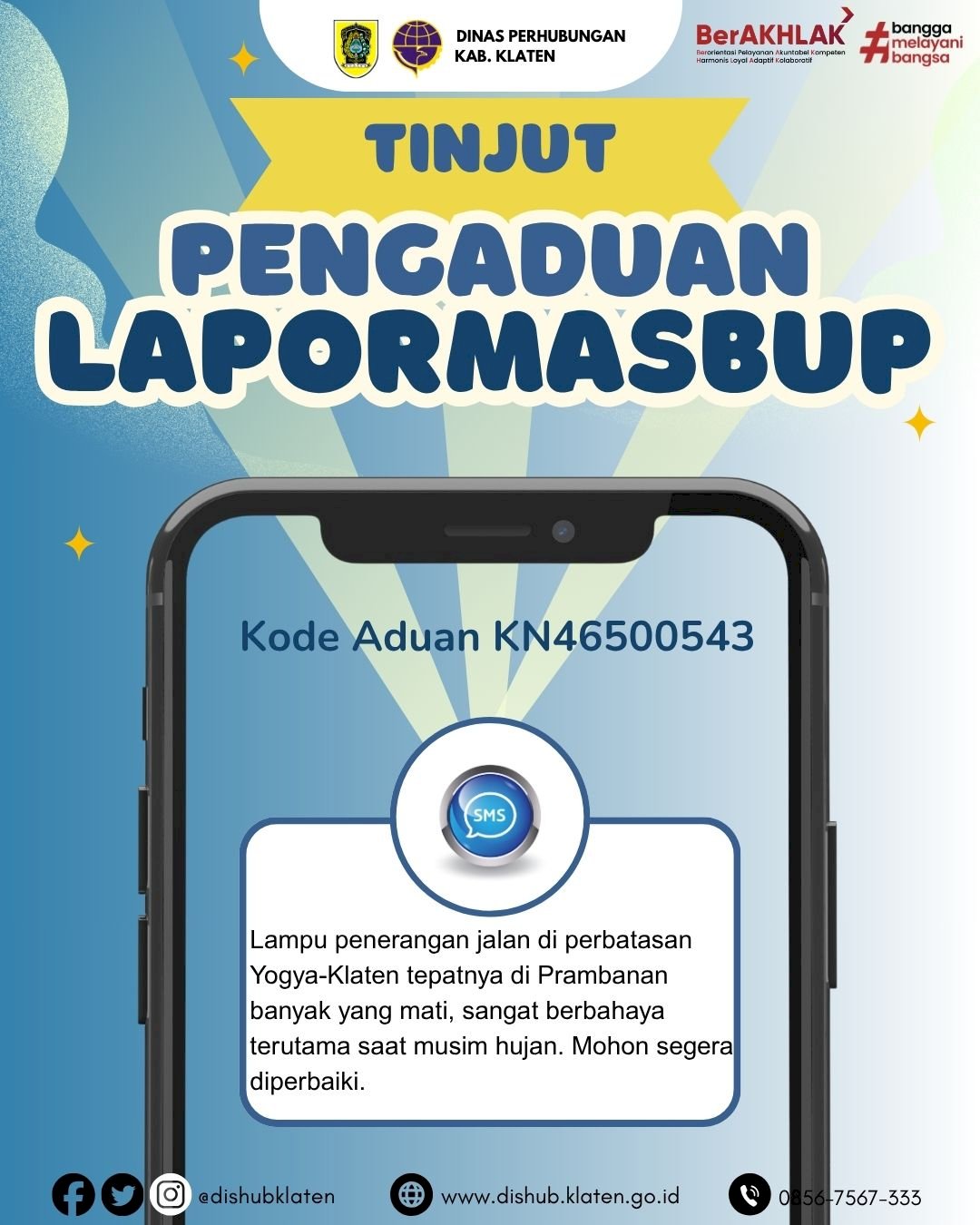 Tindak Lanjut Aduan PJU di Area Candi Prambanan via Lapormasbup