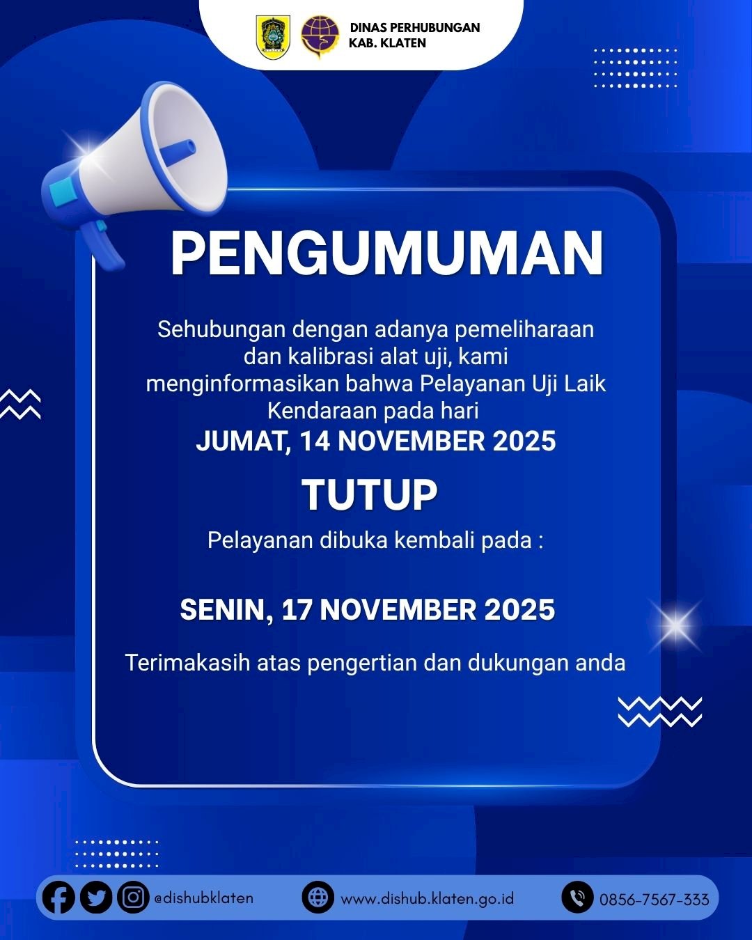 Uji Laik Kendaraan Ditutup Sementara! Dishub Klaten Lakukan Maintenance & Kalibrasi Alat untuk Layanan Lebih Presisi
