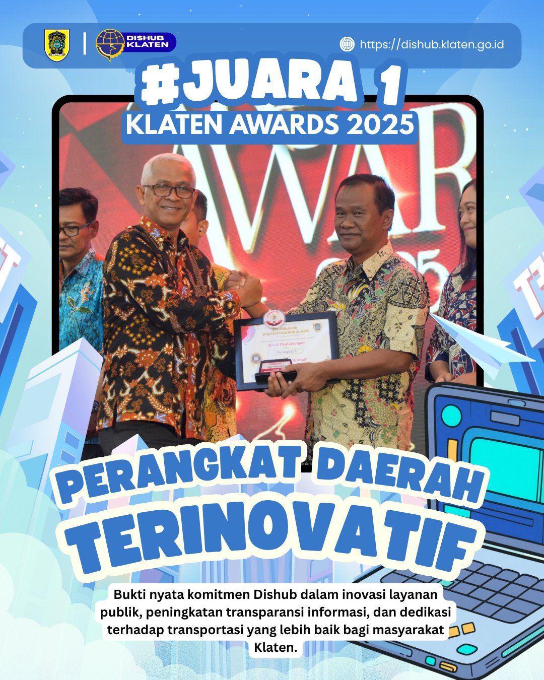 Perangkat Daerah Paling Inovatif Klaten Award 2025 : Transformasi Layanan Transportasi