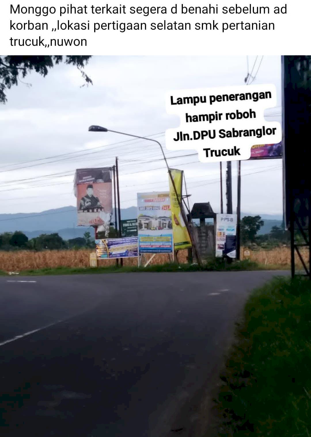 Lampu PJU Miring di Sabranglor Trucuk Diperbaiki Tim MRLL dan PJU, Penerangan Jalan yang Optimal Kembali Terwujud