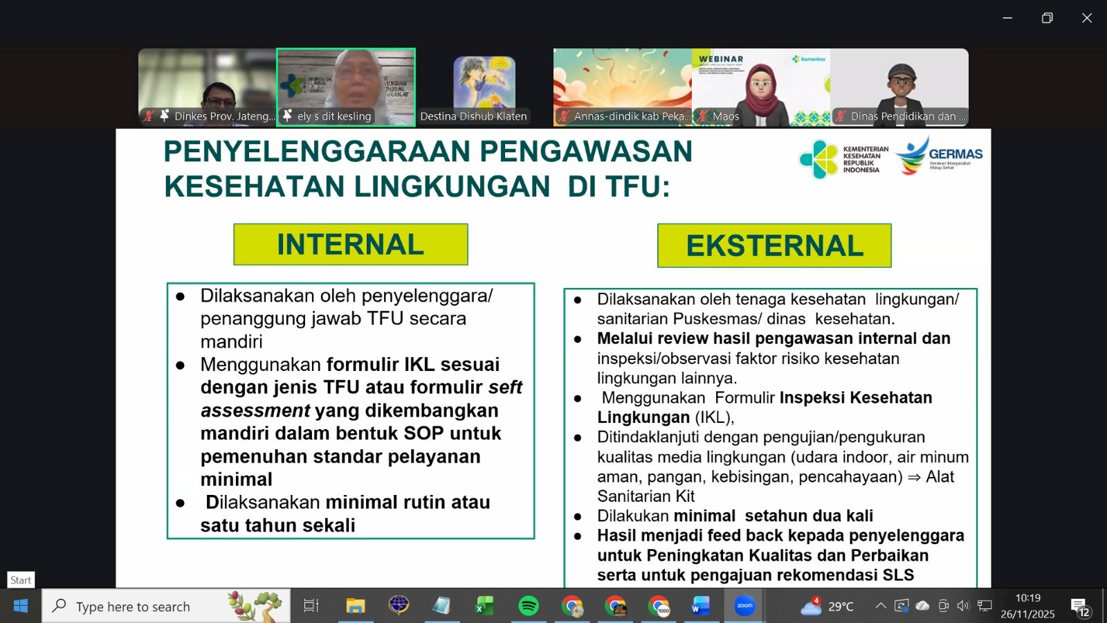Koordinasi Program Tempat Fasilitas Umum Jawa Tengah Digelar Daring, Klaten Ikuti Sosialisasi Kesehatan Lingkungan