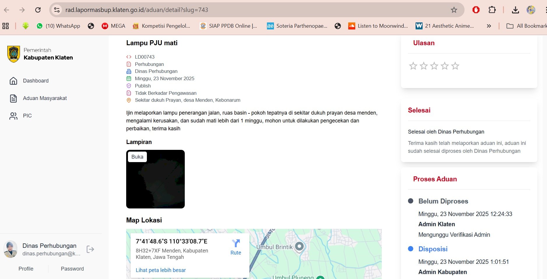 Dengarkan Keluhan Masyarakat, PJU Klaten Lakukan Pengecekan dan Perbaikan Lampu Mati di Dukuh Prayan