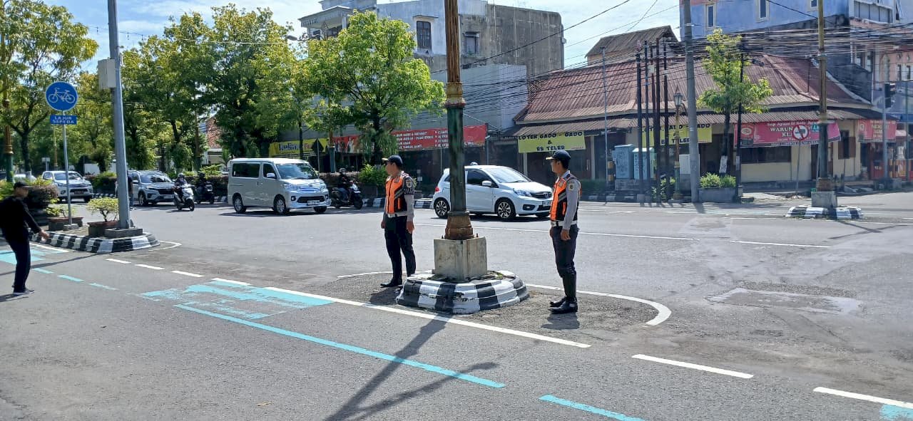 Tim Dalops Atur Lalu Lintas Lancar di Jalan Sehat HUT KORPRI ke-54 Pemda Klaten