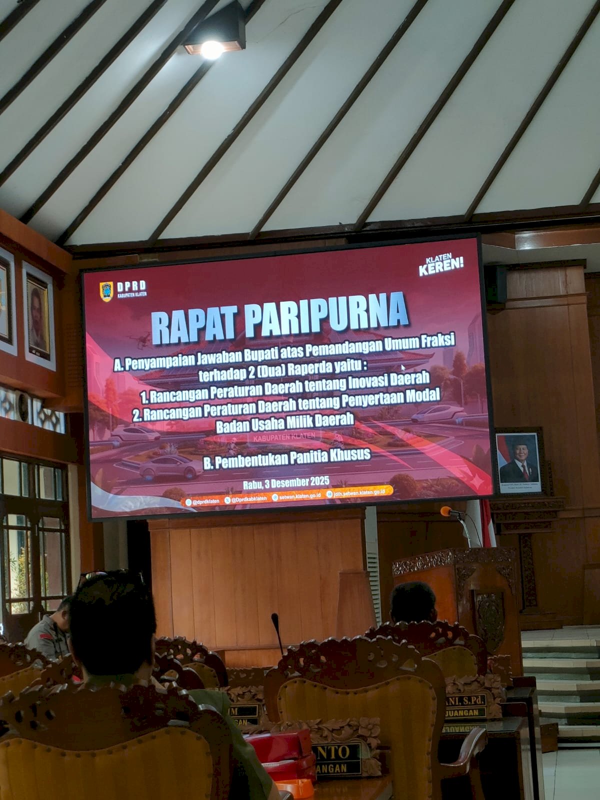 Sekretaris Dishub Klaten Hadir di Rapat Paripurna DPRD, Siap Jawab Pertanyaan Fraksi tentang Inovasi dan Modal Daerah