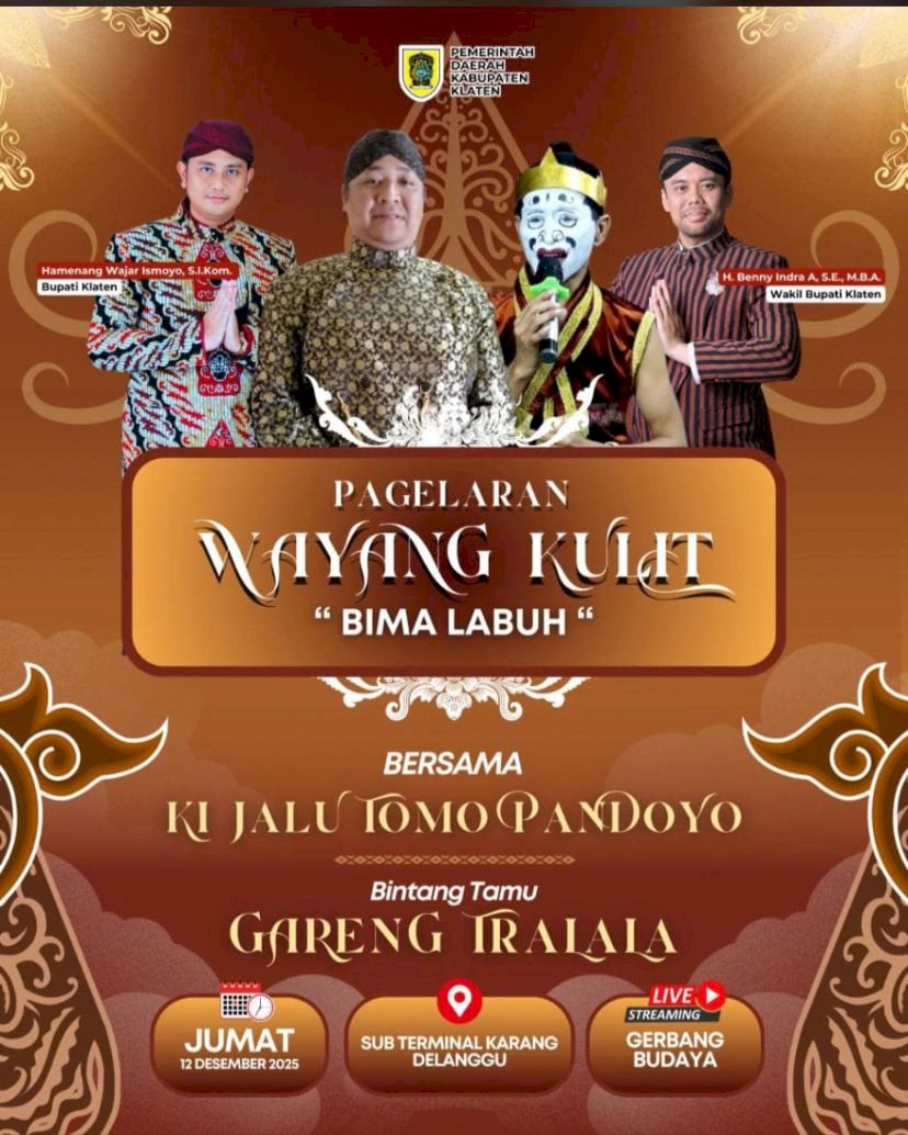 Malam Magis Penuh Makna, Bupati Klaten Saksikan Pagelaran Wayang Kulit Bima Labuh di Sub Terminal Karang