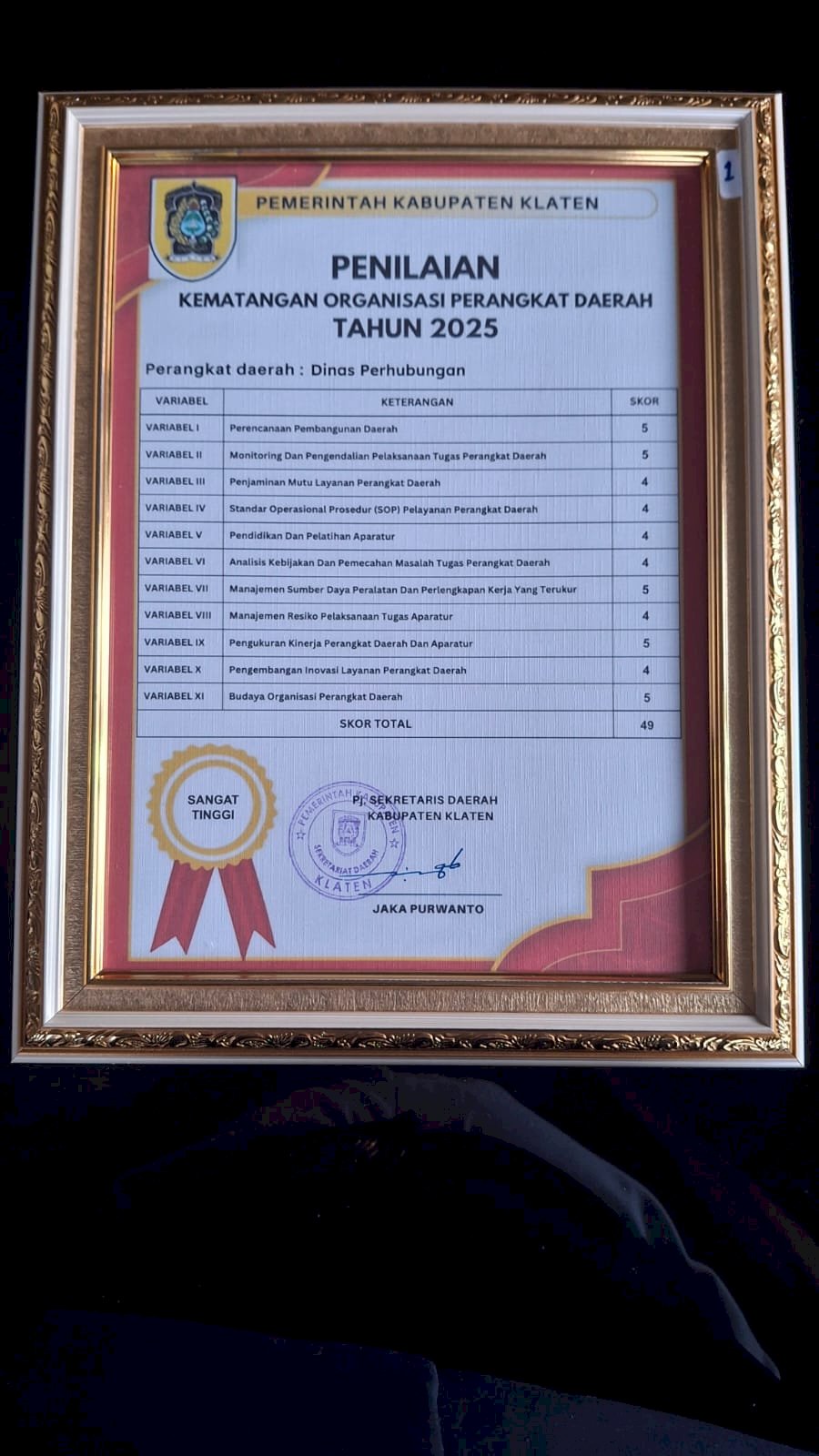 KITA JUARA! Dishub Klaten Sabet Skor Tertinggi KOPD 2025: Bukti Kerja Keras Bukan Kaleng-Kaleng!