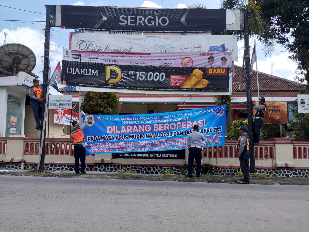 Sosialisasi Massif! Dishub Klaten Pasang Banner Larangan Golongan C Jelang NATARU